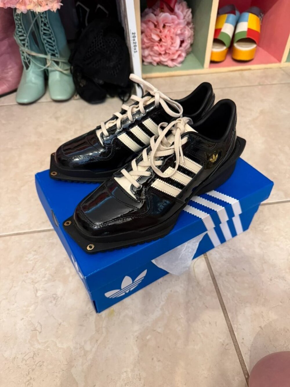 Adidas x forum patent shoes women’s size us8 uk6 new in box